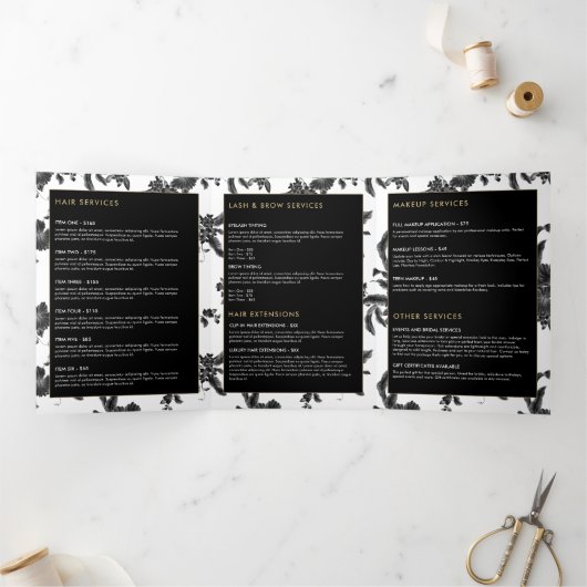 Broschüre "Vintag Black Floral Pattern" (Innenseite)