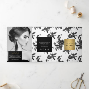 Broschüre "Vintag Black Floral Pattern"