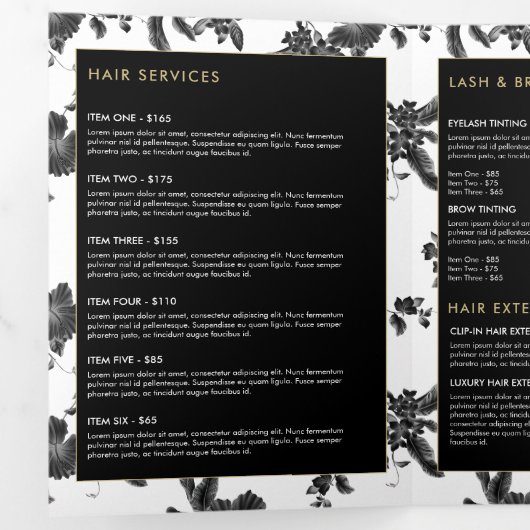 Broschüre "Vintag Black Floral Pattern" (Innen Erste Seite)