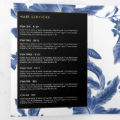 Broschüre Vintag-blau-weiß-florales Muster (Innen Erste Seite)