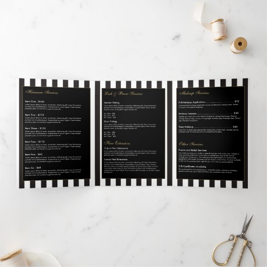 Broschüre Vintag gestreifter Salon (Innenseite)