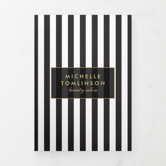 Broschüre Vintag gestreifter Salon (Cover)