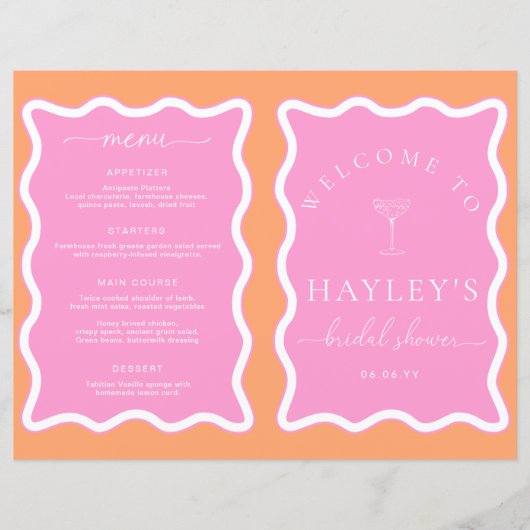 Broschüre "Wave Orange Pink Brautparty Game" (Vorderseite)