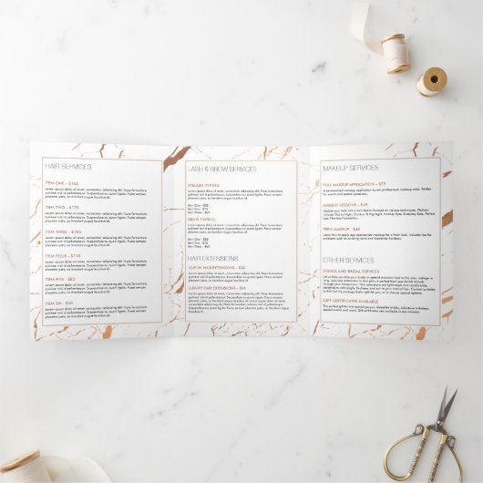 Broschüre "White and Rose Gold Marmorsalon" (Innenseite)