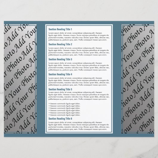 Broschüre "White Cyan Simple Border" (Rückseite)