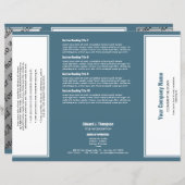 Broschüre "White Cyan Simple Border" (Vorne/Hinten)