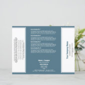 Broschüre "White Cyan Simple Border" (Stehend Vorderseite)