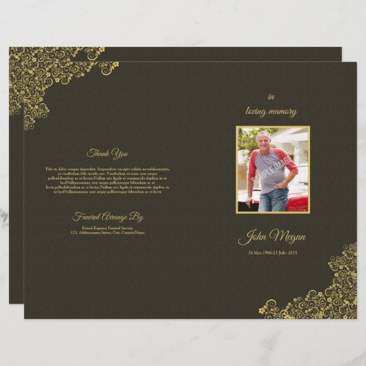 Broschüre zum Beerdigungsprogramm (Vorne/Hinten)