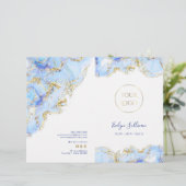 Broschüre zum Design von blauem Marmor (Stehend Vorderseite)