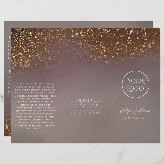 Broschüre zum Design von flüssigen Glitzer (Vorne/Hinten)