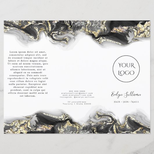 Broschüre zum Design von schwarzem Marmor (Vorderseite)