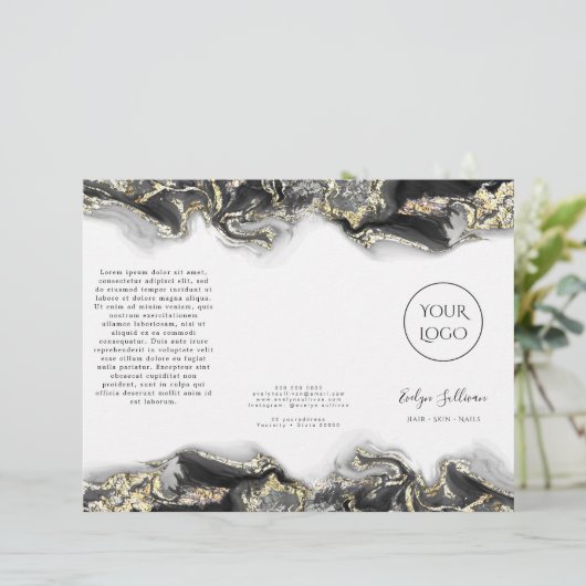 Broschüre zum Design von schwarzem Marmor (Stehend Vorderseite)