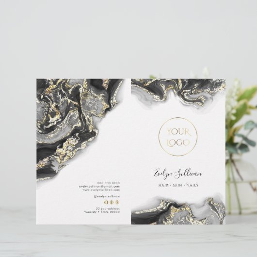 Broschüre zum Design von schwarzem Marmor (Stehend Vorderseite)