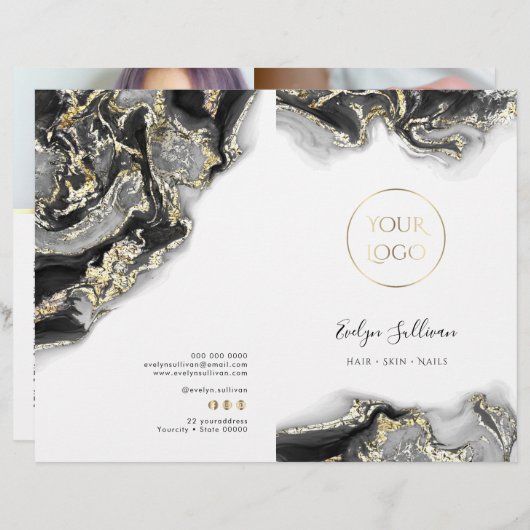 Broschüre zum Design von schwarzem Marmor (Vorne/Hinten)