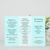 Broschüre zum Hochzeitsprogramm Blue Curl Programm (Stehend Vorderseite)