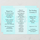 Broschüre zum Hochzeitsprogramm Blue Curl Programm (Vorne/Hinten)