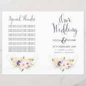 Broschüre zum Hochzeitsprogramm für Frühlingsflora (Vorderseite)