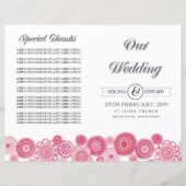 Broschüre zum Hochzeitsprogramm für hübsche Rosa-B (Vorderseite)