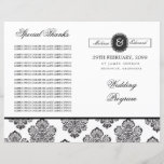 Broschüre zum Hochzeitsprogramm für moderne Damask<br><div class="desc">Diese Vorlage ist für Sie bereit, Set mit all Ihren eigenen Details zu überschreiben. Sie können es einfach tun, indem Sie den Beispieltext in den Feldern unter der Überschrift "Personalize It" eingeben, oder Sie können die Schaltfläche "Anpassen" drücken, um zum detaillierteren Bearbeitungsbereich zu gelangen, in dem Sie Dinge verschieben und...</div>