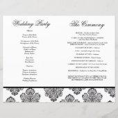 Broschüre zum Hochzeitsprogramm für moderne Damask (Rückseite)