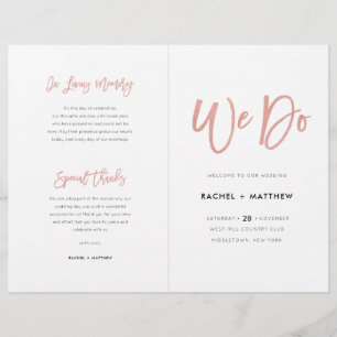 Broschüre zum Hochzeitsprogramm für Navy Blue & Ro