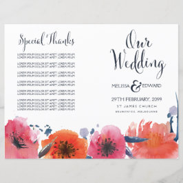 Broschüre zum Hochzeitsprogramm für Wasserfarben