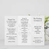 Broschüre zum Hochzeitsprogramm Grau Curl Programm (Stehend Vorderseite)