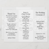 Broschüre zum Hochzeitsprogramm Grau Curl Programm (Vorne/Hinten)