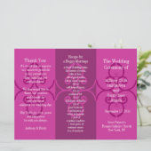 Broschüre zum Hochzeitsprogramm Rosa Curl Programm (Stehend Vorderseite)