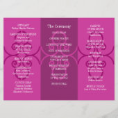 Broschüre zum Hochzeitsprogramm Rosa Curl Programm (Rückseite)