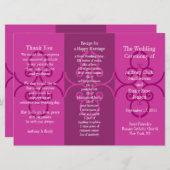Broschüre zum Hochzeitsprogramm Rosa Curl Programm (Vorne/Hinten)