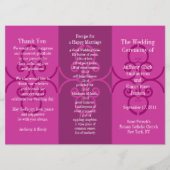 Broschüre zum Hochzeitsprogramm Rosa Curl Programm (Vorderseite)