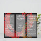 Broschüre zum Hochzeitsprogramm Roter Braun Ring Programm (Stehend Vorderseite)