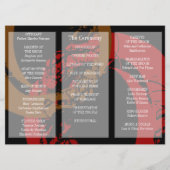 Broschüre zum Hochzeitsprogramm Roter Braun Ring Programm (Rückseite)