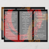 Broschüre zum Hochzeitsprogramm Roter Braun Ring Programm (Vorne/Hinten)