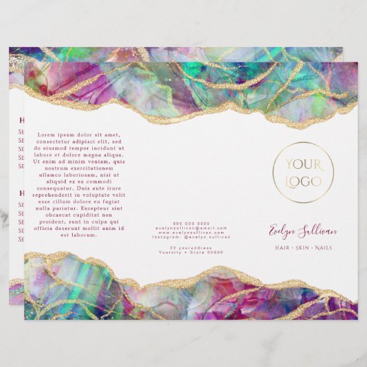 Broschüre zum Opal-Design von Fuchsia aquamarine (Vorne/Hinten)