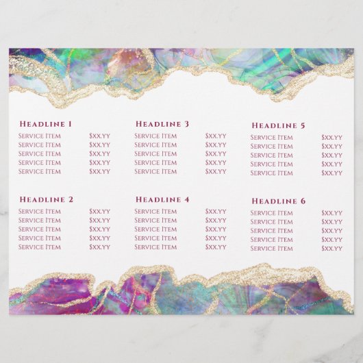 Broschüre zum Opal-Design von Fuchsia aquamarine (Rückseite)