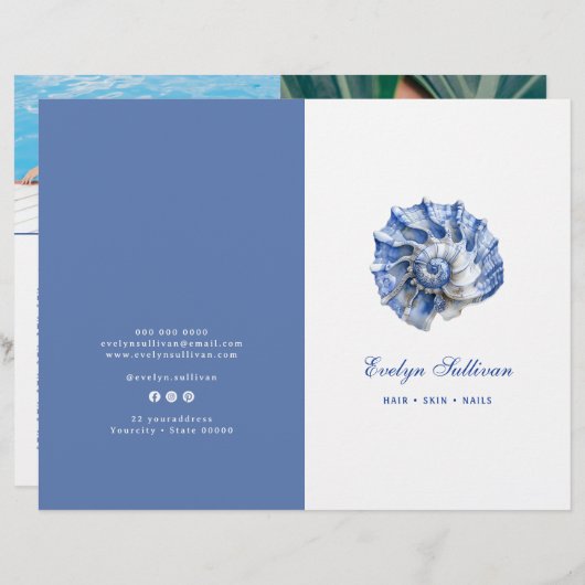 Broschüre zum Service für das Blaue Muschellogo (Vorne/Hinten)