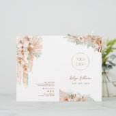 Broschüre zum Service in Beige und Minze (Stehend Vorderseite)