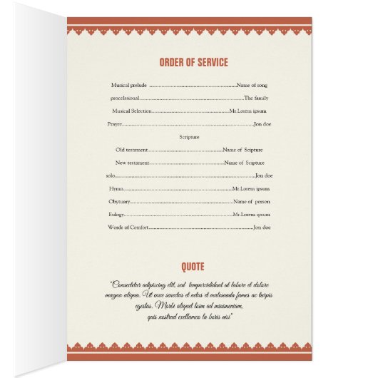 Broschüre zur Beerdigung (Innen (Rechts))