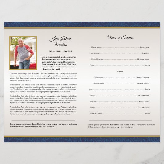 Broschüre zur Beerdigung (Hinten)