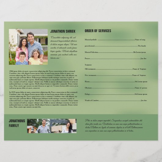 Broschüre zur Beerdigung (Hinten)