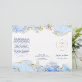 Broschüre zur Gestaltung von blauem Marmor (Stehend Vorderseite)