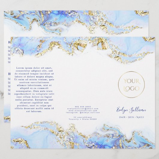 Broschüre zur Gestaltung von blauem Marmor (Vorne/Hinten)