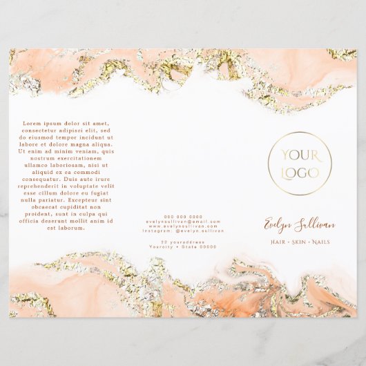 Broschüre zur Gestaltung von Pfirsichmarmor (Vorderseite)