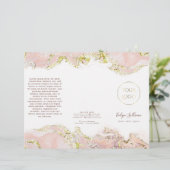 Broschüre zur Gestaltung von rosa Marmor (Stehend Vorderseite)