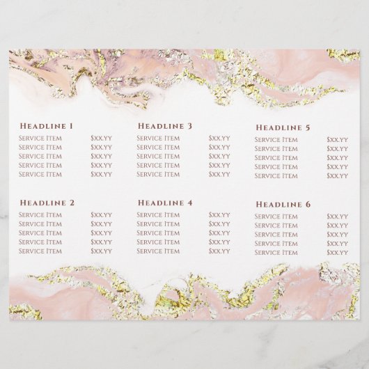 Broschüre zur Gestaltung von rosa Marmor (Rückseite)