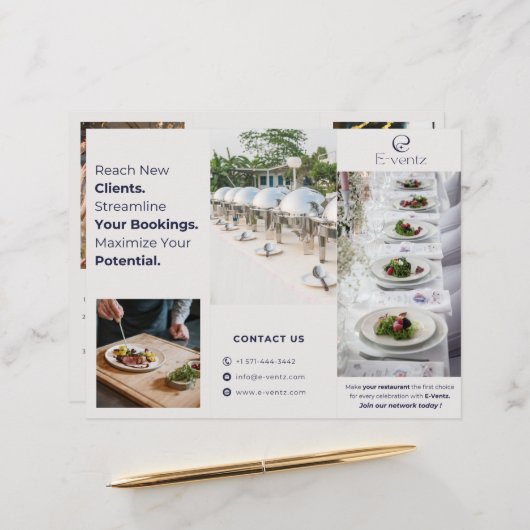 Broschüren zu Veranstaltungen im beruflichen Marke (Vorderseite/Rückseite Beispiel)