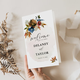 Broschürenprogramm für Navy und Rust Boho Flyer