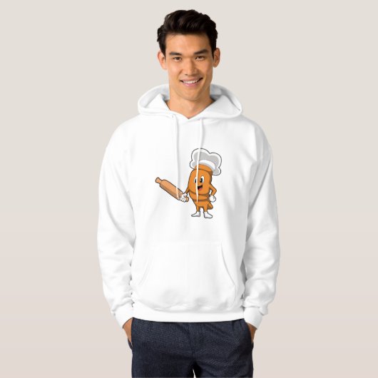 Brot als Koch mit rollendem Button Hoodie (Vorne ganz)